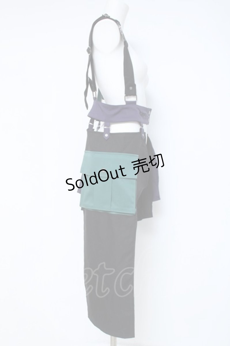 画像4: Ozz conte / 配色オーバースカート  黒×緑×紫 Y-26-06-12-056-OO-SK-SZ-ZS (4)