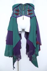 画像1: Ozz oneste / 雪化憧コルセットスカート  グリーン×紫 Y-26-06-12-073-OO-SK-SZ-ZY (1)