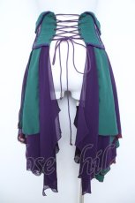 画像2: Ozz oneste / 雪化憧コルセットスカート  グリーン×紫 Y-26-06-12-073-OO-SK-SZ-ZY (2)