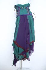 画像3: Ozz oneste / 雪化憧コルセットスカート  グリーン×紫 Y-26-06-12-073-OO-SK-SZ-ZY (3)