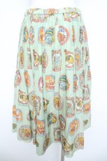 画像2: Jane Marple Dans Le Salon / シトラスフルーツラベルギャザースカート M グリーン Y-26-06-12-080-JM-SK-SZ-ZY (2)
