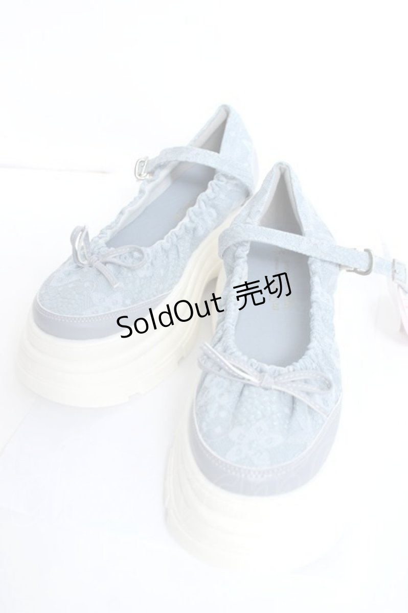 画像1: m petit by misako / AMレースバレエシューズ M サックス Y-26-06-13-029-LO-SH-SZ-ZY (1)