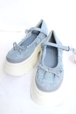 画像1: m petit by misako / AMレースバレエシューズ M サックス Y-26-06-13-029-LO-SH-SZ-ZY (1)