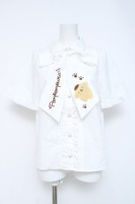 画像1: axes femme / ポムポムプリンブラウス  白 Y-26-06-13-041-AX-BL-SZ-ZY (1)