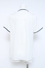 画像2: Amavel / Crown Marinのポケット付きブラウス  白Ｘ紺 Y-26-06-13-054-CA-BL-SA-ZY (2)