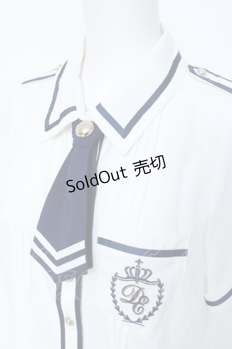 画像3: Amavel / Crown Marinのポケット付きブラウス  白Ｘ紺 Y-26-06-13-054-CA-BL-SA-ZY (3)