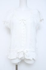 画像1: KANEKO ISAO / フロントピンタックブラウス  白 Y-26-06-13-063-EL-BL-SZ-ZY (1)