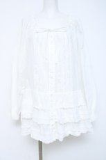 画像1: PINK HOUSE / フリルローンチュニック  白 Y-26-06-13-066-LO-OP-SZ-ZY (1)