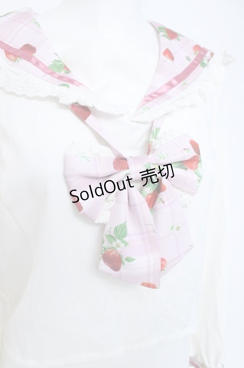画像3: Ank Rouge / ストロベリープリントセーラーブラウス M ピンク Y-26-06-13-074-CA-BL-SZ-ZY (3)