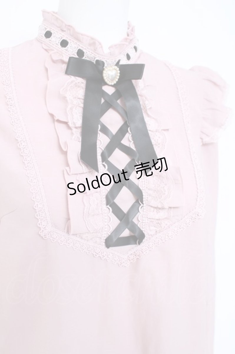 画像3: Secret Honey / はしごレースリボンハイネックブラウス 2 ピンク Y-26-06-13-075-CA-BL-SZ-ZY (3)
