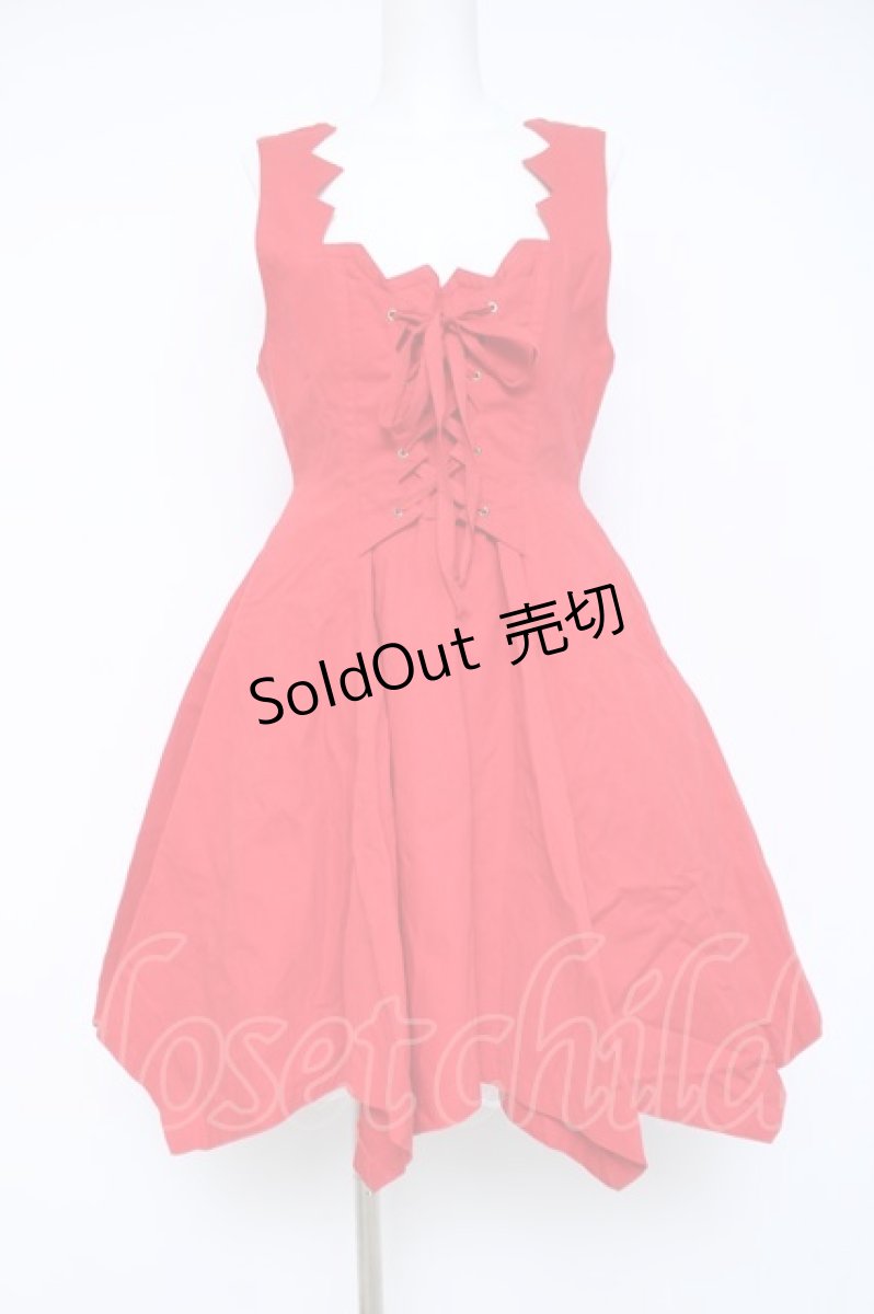 画像1: Jane Marple / スカラップドレス  赤 Y-26-06-13-083-JM-OP-SZ-ZY (1)