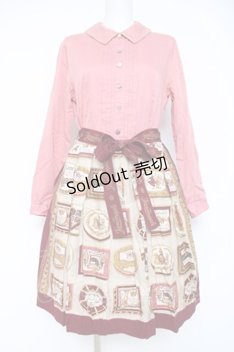 画像1: Jane Marple /Royal chocolateゲストドレス  アイボリーＸボルドー Y-26-06-13-098-JM-OP-SA-ZY (1)