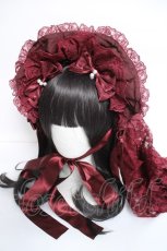 画像1: metamorphose / 追憶の姫君ハーフボンネット  ボルドー Y-26-06-13-013-ME-AC-SA-ZY (1)