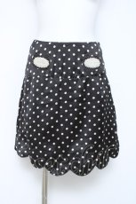 画像1: franche lippee black / ドット柄スカラップスカート S 黒 Y-26-06-13-114-LO-SK-SZ-ZY (1)