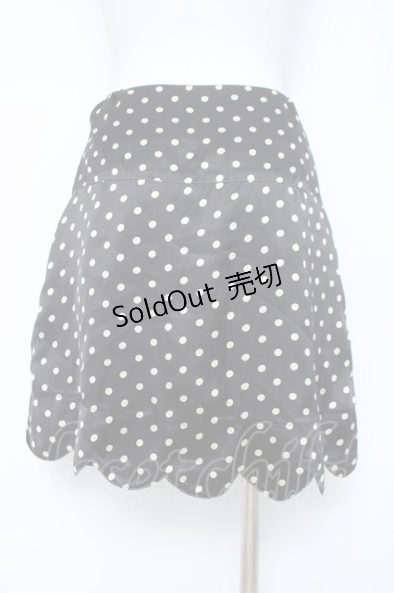 画像2: franche lippee black / ドット柄スカラップスカート S 黒 Y-26-06-13-114-LO-SK-SZ-ZY (2)