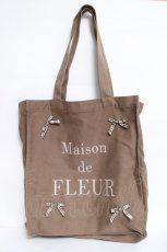 画像1: Maison de FLEUR / キャンバストートバック  茶 Y-26-06-13-024-LO-BG-SZ-ZY (1)