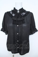 画像1: axes femme / ローズカメオ×ジャボブラウス M 黒 Y-26-06-14-059-AX-BL-SZ-ZY (1)