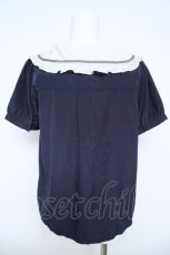 画像2: axes femme POETIQUE / 襟刺繍ピンタックブラウス M 紺 Y-26-06-14-065-AX-BL-SZ-ZY (2)