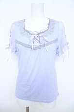 画像1: axes femme / 袖シフォン編み上げプルオーバー M ラベンダー Y-26-06-14-074-AX-TO-SZ-ZY (1)