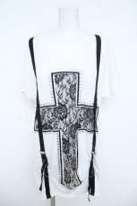 画像1: GLAD NEWS / クロスレースデザイントップス  白 Y-26-06-14-094-PU-TO-SZ-ZY (1)