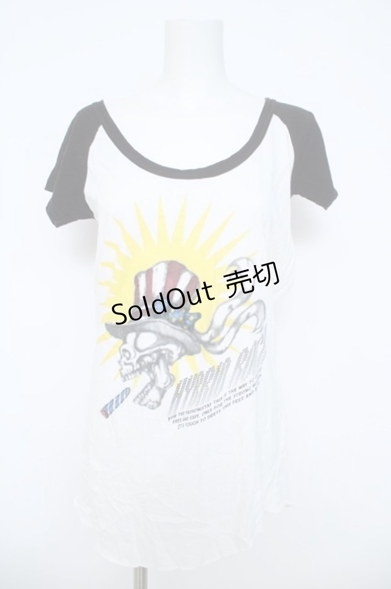 画像1: GLAD NEWS / 国旗プリント背中あきトップス  白 Y-26-06-14-103-PU-TO-SZ-ZY (1)