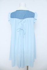 画像2: axes femme / ヨーク刺繍切替チュニック M サックス Y-26-06-14-113-AX-TO-SZ-ZY (2)