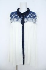 画像1: axes femme / ヨーク刺繍切替チュニック M 生成り Y-26-06-14-114-AX-TO-SZ-ZY (1)