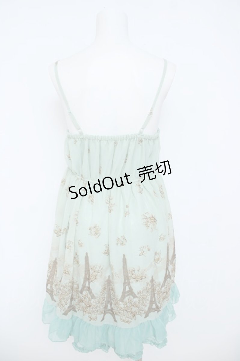 画像2: axes femme / エッフェル塔パネル柄チュニック M ミント Y-26-06-14-115-AX-TO-SZ-ZY (2)