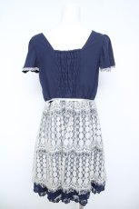 画像2: axes femme / アイラッシュレースチュニック M 紺 Y-26-06-14-121-AX-OP-SZ-ZY (2)