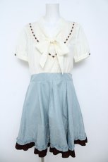 画像1: axes femme / ドッキングボータイワンピース M 生成り/サックス Y-26-06-14-125-AX-OP-SZ-ZY (1)