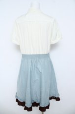 画像2: axes femme / ドッキングボータイワンピース M 生成り/サックス Y-26-06-14-125-AX-OP-SZ-ZY (2)