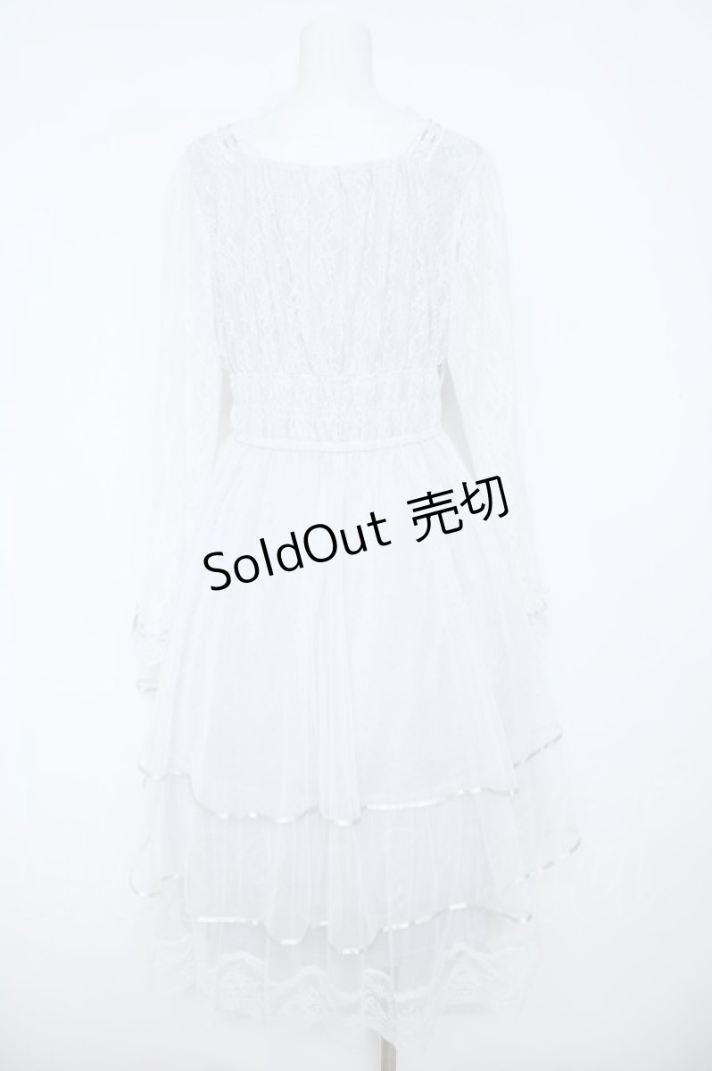 画像2: axes femme / レースティアードチュールワンピース F 白 Y-26-06-14-127-AX-OP-SZ-ZI (2)