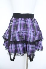 画像2: NieR Clothing / チェック柄フリルスカート  パープル Y-26-06-14-164-PU-SK-SZ-ZY (2)