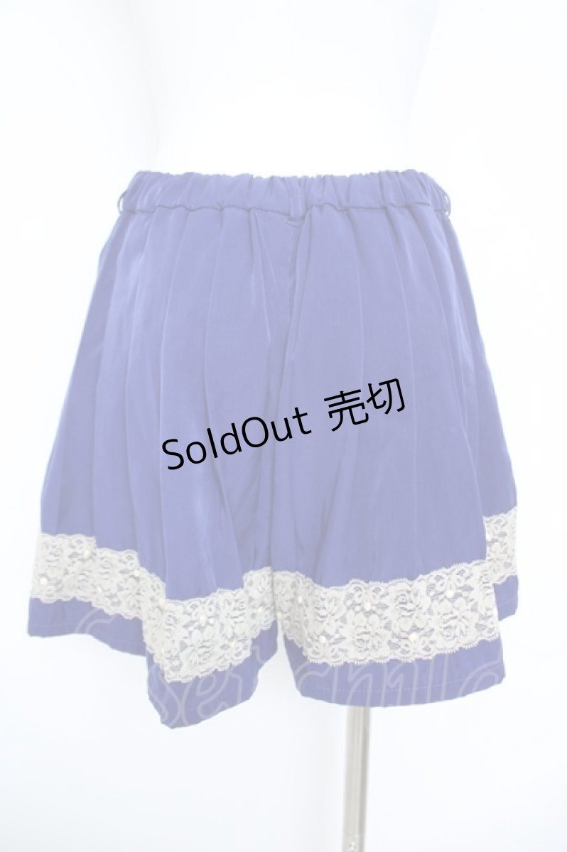 画像2: axes femme / 裾レースプリーツキュロット M 青 Y-26-06-14-168-AX-PA-SZ-ZY (2)