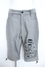 画像1: ACID JAZZ MEN / スカルプリントハーフパンツ  グレー Y-26-06-14-177-PU-PA-SZ-ZY (1)