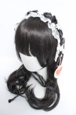 画像1: BABY,THE STARS SHINE BRIGHT / マーガレットのPetit Menuetヘッドドレス  黒×白 Y-26-06-14-030-BA-AC-SZ-ZY (1)