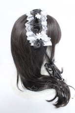 画像3: BABY,THE STARS SHINE BRIGHT / マーガレットのPetit Menuetヘッドドレス  黒×白 Y-26-06-14-030-BA-AC-SZ-ZY (3)