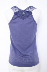 画像2: axes femme / /ビジュー×レースタンクトップ  ブルー Y-26-06-16-056-AX-TO-SZ-ZY (2)