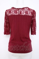 画像2: axes femme / チョーカー風ビスチェ切替プルオーバー  ワイン Y-26-06-16-063-AX-TO-SZ-ZY (2)