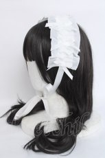 画像2: Chalmiere / フリルヘッドドレス  白 Y-26-06-16-001-AX-AC-SZ-ZY (2)