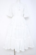 画像1: Chalmiere / フリルロングワンピース  白 Y-26-06-16-083-AX-OP-SZ-ZY (1)