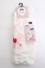 画像1: Lovely Tency / 眞白ありすコラボ/編み上げリボン風いちご柄オーバーニーソックス  淡桃 Y-26-06-16-015-LO-AC-SZ-ZY (1)