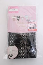 画像1: m petit by misako / AMクロミリボンタイツ  中黒 Y-26-06-16-020-LO-ZA-SZ-ZY (1)