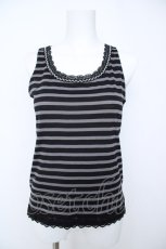 画像1: axes femme / ボーダータンクトップ  黒×グレー Y-26-06-18-065-AX-TO-SZ-ZY (1)