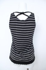 画像2: axes femme / ボーダータンクトップ  黒×グレー Y-26-06-18-065-AX-TO-SZ-ZY (2)