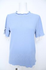 画像1: axes femme / 吸水速乾袖レースメロープルオーバー  サックス Y-26-06-18-073-AX-TO-SZ-ZY (1)