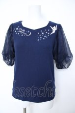 画像1: axes femme / ピーター・パン/刺繍トップス  紺 Y-26-06-18-075-AX-TO-SZ-ZY (1)