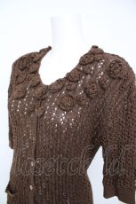 画像3: INGEBORG / モチーフクロッシュ編み麻カーディガン  ブラウン Y-26-06-18-092-LO-TO-SZ-ZY (3)