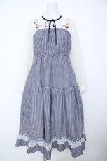 画像1: axes femme POETIQUE / ストロベリーガーデンワンピース M 紺 Y-26-06-18-113-AX-OP-SZ-ZY (1)