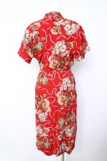 画像2: INGEBORG / 薔薇&雛菊ブーケ柄半袖ワンピース  赤 Y-26-06-18-131-LO-OP-SZ-ZY (2)